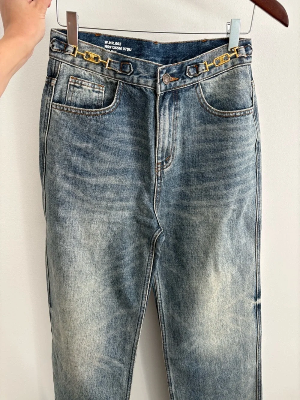 Celine High Rise Wide Leg Jeans Size M Blue Medium Wash by Hedi Slimane Waist 27 - Picture 2 of 14